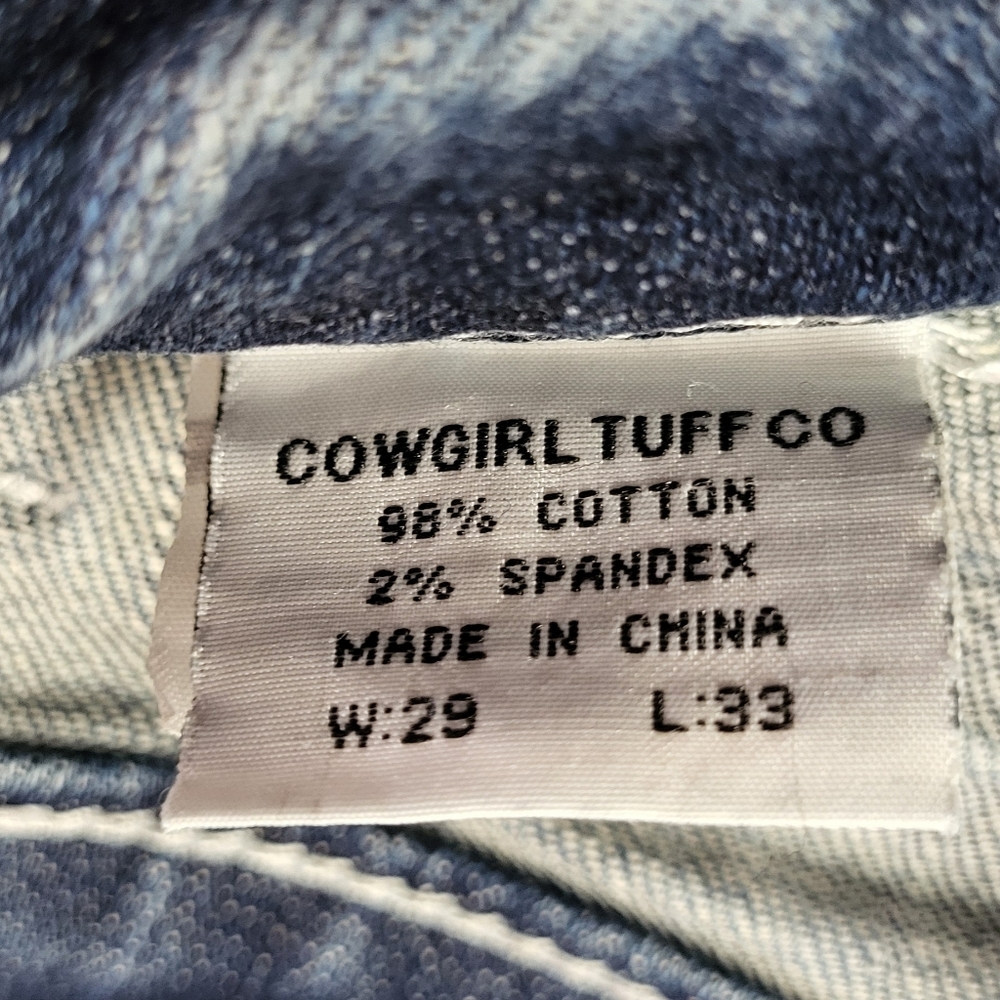 Cowgirl TUFF edgy western boot cut jeans size 29 x 33 - Picture 7 of 7